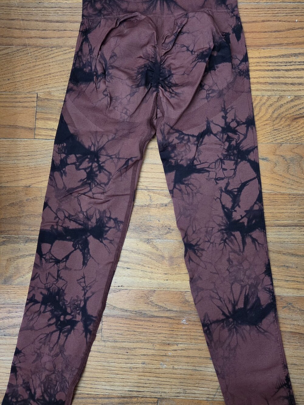 Women's  Tie-Dye Leggings - Brown/Black